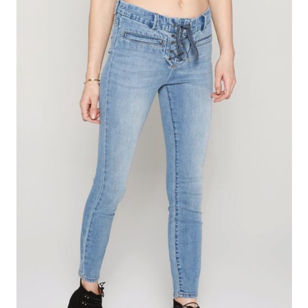 Amuse Society soho lace up skinny jeans